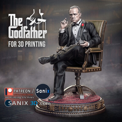 THE GODFATHER, MARLON BRANDO, FILMEN, 1/4-1/24, FIGUR, FAN ART, 3D-DRUCK, STATUE