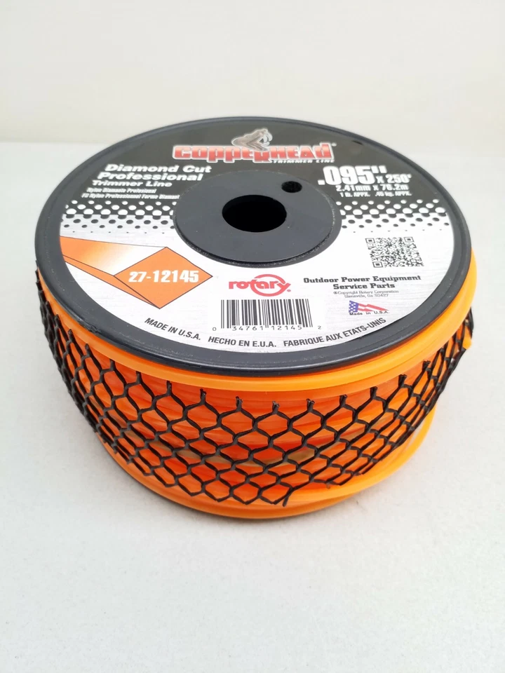 12145 Rotary 1lb Orange Diamond Cut Trimmer Line .095" X 250' Spool - Image 2 of 3