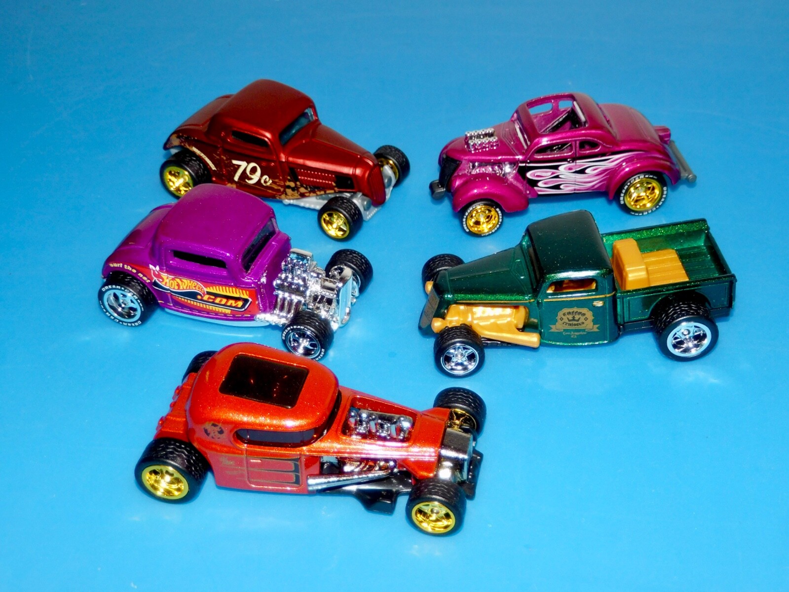 Wheel Swap Hot Wheels Matchbox Ford Coupe Gassers w/Clear PVC