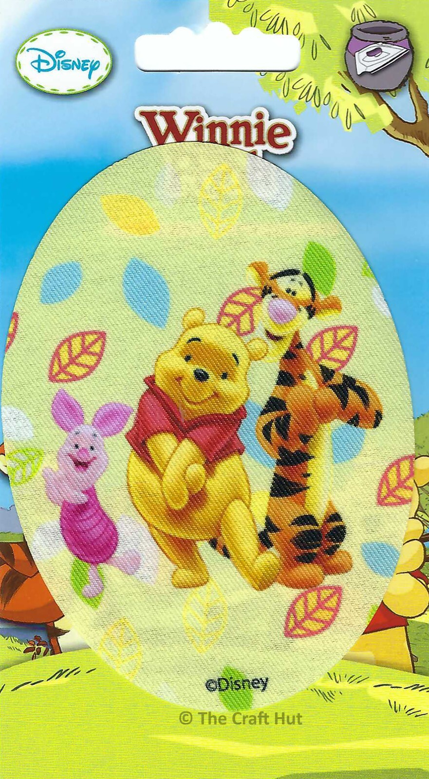 Iron On Printed Novelty Motif Patch Winnie Pooh, Tigger & Piglet 8cm x 11cm New