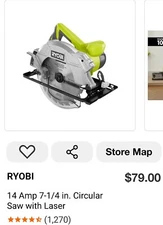 Ryobi CSB144LZK 15 Amp 7-1/4 in. Circular Saw with EXACTLINE Laser Alignment