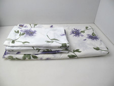 SET/5 Pottery Barn Size Twin Duvet  Shams Bright Floral Purple Flaw