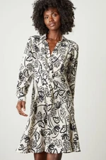 VELVET By Graham & Spencer Stephie Printed Crepe Dress S $184 F4