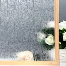 Rain Glass Window Privacy Film Window Static Clings Decor, 17.7x78.7 Inch