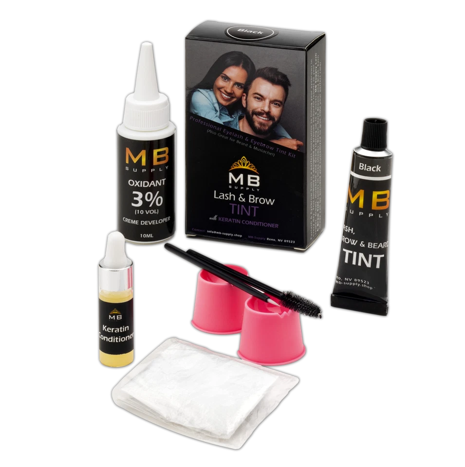 Eyelash Eyebrow Tint Dye Color Kit with Keratin Serum Professional Quality USA - Image 2 of 4