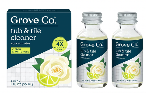 Lot 4 Packs of 2 Bottles Grove Co. Tub & Tile Cleaner Concentrate Citron Rose