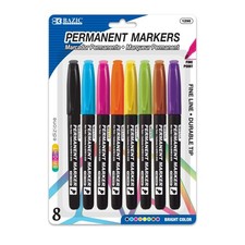 BAZIC Bright Color Fine Line Permanent Markers Pens Marcador, Coloring