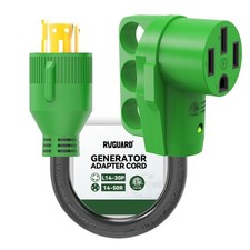 4 Prong 30 Amp to 50 Amp RV Generator Adapter Cord 12 Inch STW, L14-30P Locki...