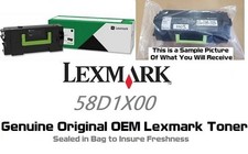 Mostly New Genuine Lexmark 58D1X00 Toner Cartridge -80 Toner Remaining - TESTED