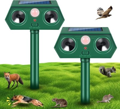2026 Upgraded Sonic Fortress Pro Deer Repellent Devices,Waterproof Solar Ultraso
