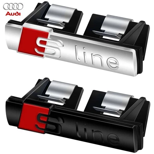 SLINE Front Grille Trunk Badge Sticker Emblem for Audi A1 A3 A4 A5 A6 Body Trim