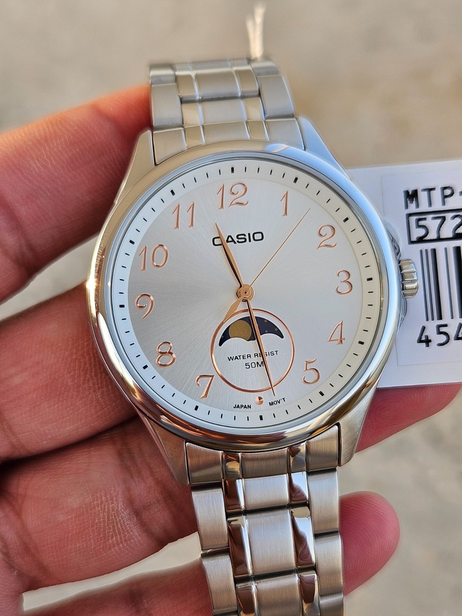 Casio MTP-M110D-7AVDF Men's Moon Phase Watch Stainless Steel