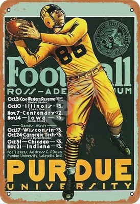 Retro Tin Metal Signs Home Décor Aluminum Vintage Purdue Football for Coffee Wal