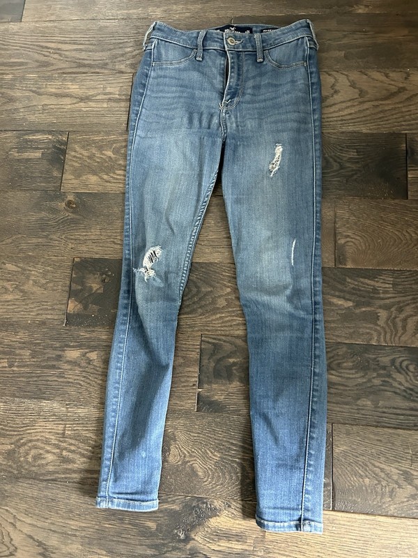 Hollister High-Rise Jean Legging Light Wash Distressed  Stretch 1S W25 L26