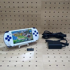 Sony PSP-3000 White Blue Console Tested w/ Battery Charger Memory Stick Japan