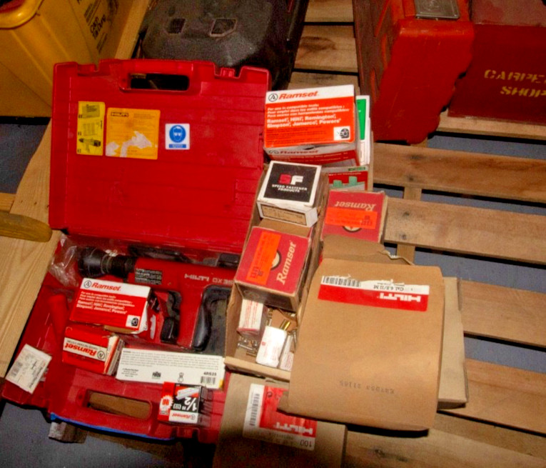 Hilti DX350 Powder Actuated Nail Gun, Nails, Case