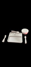 White Pillowfort Toddler Dinnerware Set - 3 Dishwasher Microwave Safe