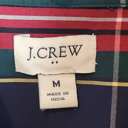 BT991 J. Camisa Crew Botón Delantero Rojo Azul Marino Verde Cuadros - Imagen 2 de 6