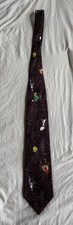 Vtg 1994 Looney Tunes Mania Bugs Taz Tweety Sylvester Marvin Paisley Pattern Tie