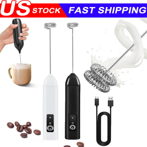Electric Milk Frother Handheld Drink Foamer Coffee Mixer Egg Beater Double Whisk