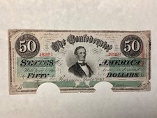 ~ 1863 $50 Confederate States of America - Jefferson Davis -   April 6, 1863