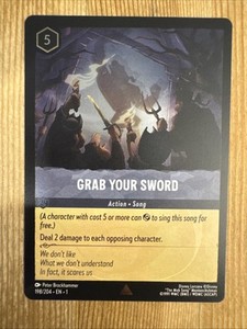 Grab Your Sword 198/204 Disney Lorcana The First Chapter Rare Cold Foil Card NM