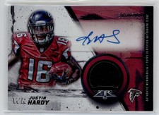 2015 Justin Hardy Topps Fire Patch  Auto  RC   (Cond Note)  #FRAP-JH (21C2064)