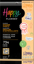 Happy Planner Essential Home Sticker Book - 30 Pages - 734 Pieces - NEW