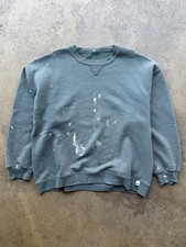 Vintage X-Large Russell Athletic Paint Splatter Green Sweatshirt