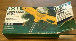 Ross Root Feeder Refills 10-20-20 Box 48 Units For Evergreens Acid Loving