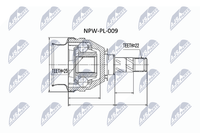 NTY Gelenksatz, Antriebswelle NPW-PL-009 FüR Opel