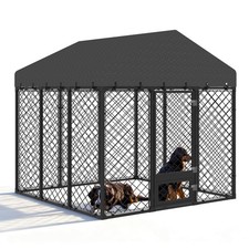 6x6FT Heavy Duty Outdoor Dog Kennel with Roof   Large Dog Enclosure