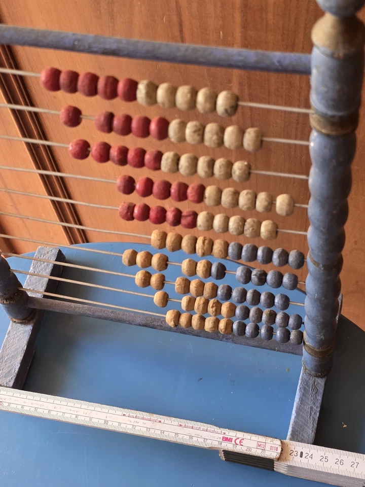 Rechenschieber Aus Holz Abakus Lernspielzeug Antik Alt 38x24cm Vintage Antik - Bild 3 von 4