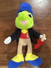 Vintage Disney Jiminy Cricket 14" Stuffed Plush Pinocchio Conscience 1992 Mattel