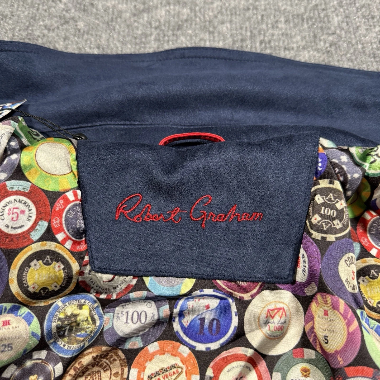 Robert Graham Vegan Suede Large Navy Blue Field Jacket NWT. $248 - product detail image 18