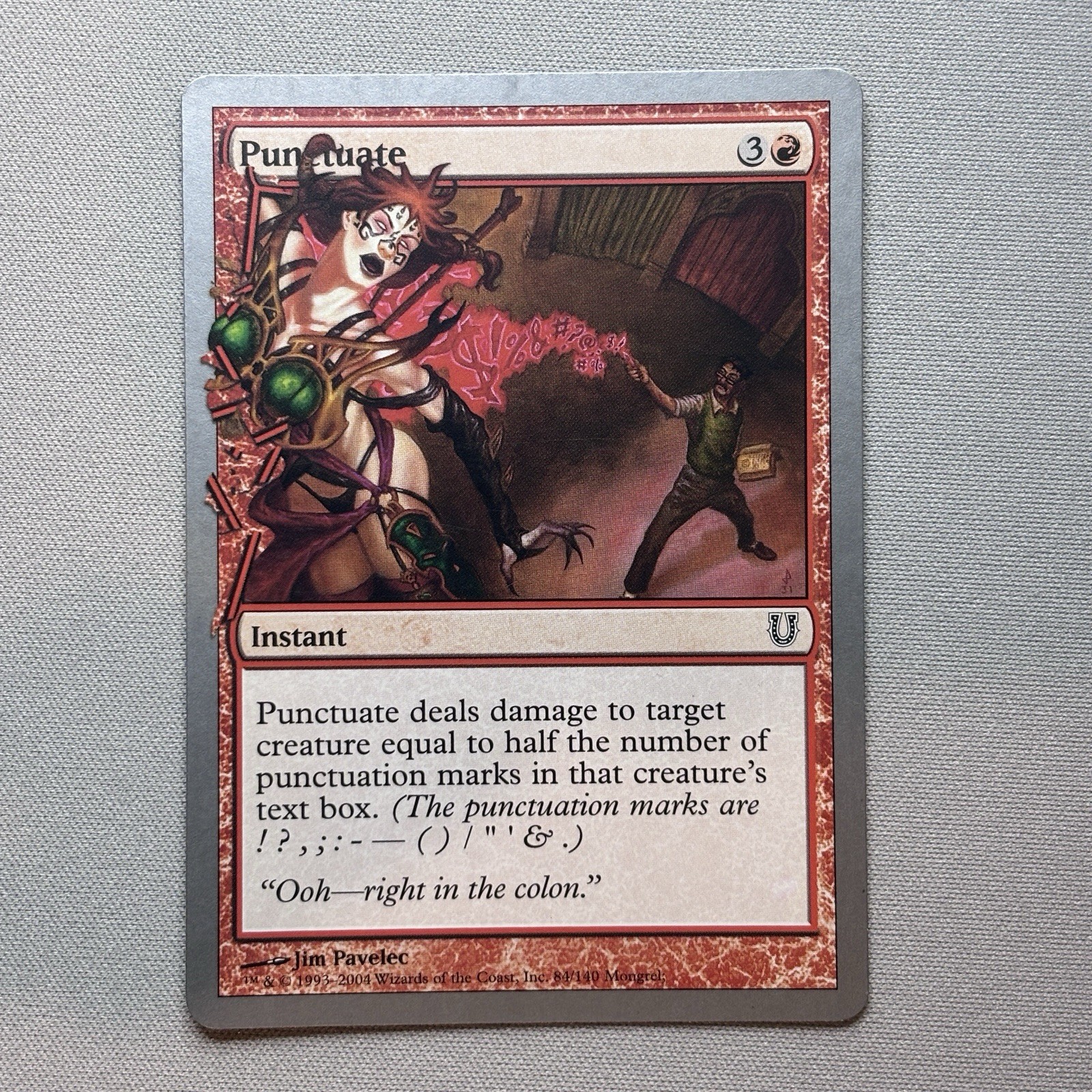 2004 MTG Magic the Gathering #84 Punctuate Unhinged Uncommon