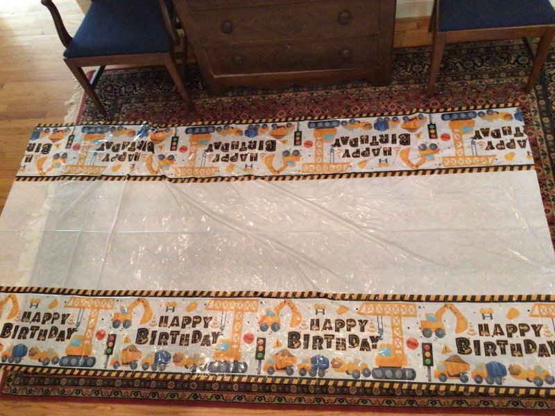 Plastic Tablecloth Men or Boys Birthday Party Picnic 52x108 Construction theme