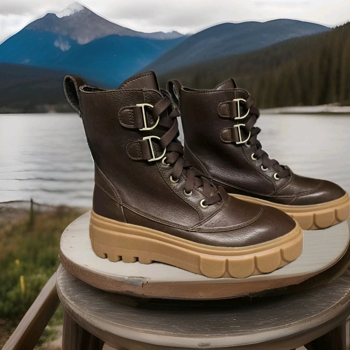 Sorel Brown Leather Boots with Lace-Up Design... Size 11 Sorel Women main image 2