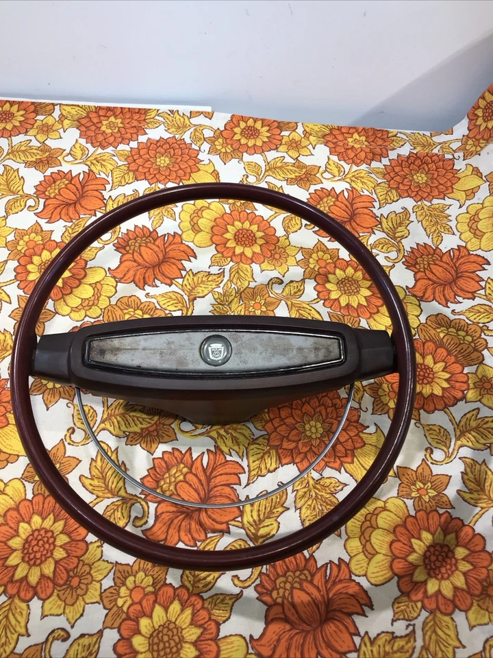 1968 Ford Mustang Galaxie Steering Wheel Horn Button Maroon Red OEM Vintage - Image 4 of 4