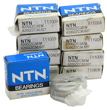 Lot of 9x NTN 6200ZZC3/EM Radial/Deep Groove Ball Bearing - 10 x 30 x 9 mm