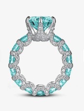 blue crystal ring sterling