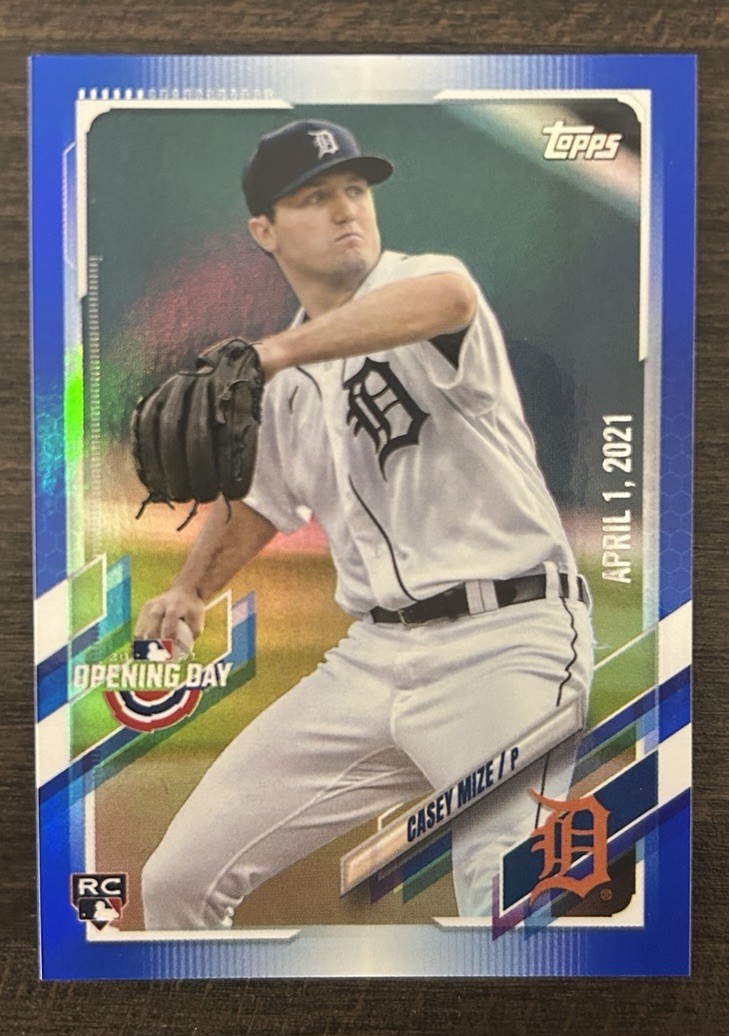 Casey Mize 2021 Topps Opening Day Blue Foil RC #82