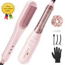 Pro Steam Hair Straightener Brush, Steamline Pro 3-In-1 Straightening Brush for
