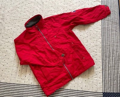 Helly Hansen Sea Gear Nylon Jacket Red Waterproof Breathable Used