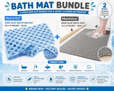 Non-Slip Bath Mat Bundle   Bathtub  Shower Mats 30x17 and 16x24