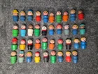 Vintage Fisher Price Little People Lot 39 Wooden & Plastic Peg Figures