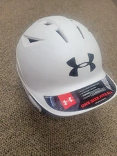 New Under Armour UABH2 100 Adult Baseball Batting Helmet White 6 1/2 7 1/2 ABS