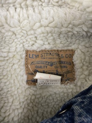 ⭐︎N⭐︎ Rare Vintage LEVI'S Orange Tab Sherpa Lined Denim Jean Jacket 80s