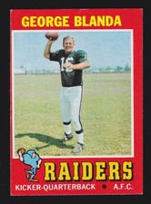 GEORGE BLANDA raiders 1971 TOPPS #39 EXCELLENT (OC) NO CREASES