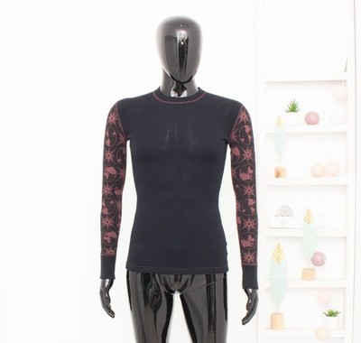 JANUS Merino Base Layer Top Men's Long Sleeve 95% Wool Thermo Black S